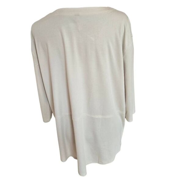 By JJ Womens Beige Quarter Sleeve Pullover Tunic Top Size Medium - Picture 5 of 11